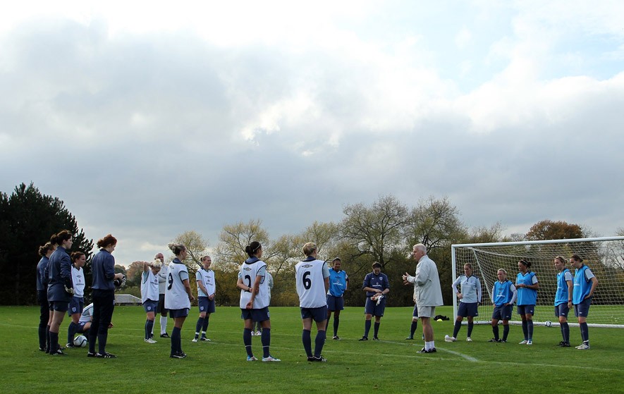 The England Under-23s receive a few pointers from Head Coach Brent Hills.